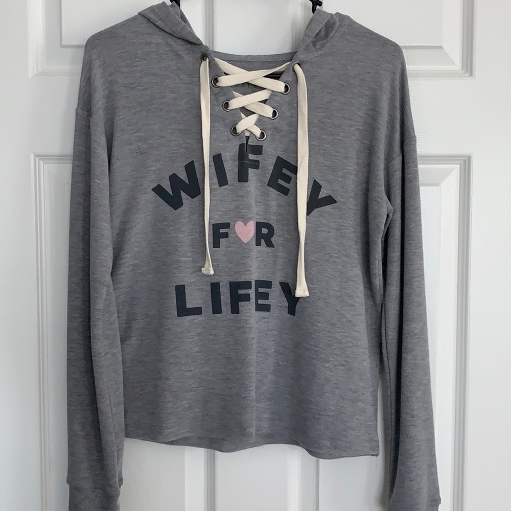 🔥NWT Love & Cherish Womens Wifey For Lifey - Bridal Sweatshirt